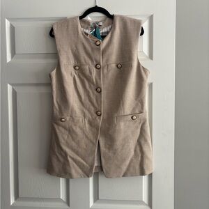 Women's Tan Sleeveless Vest